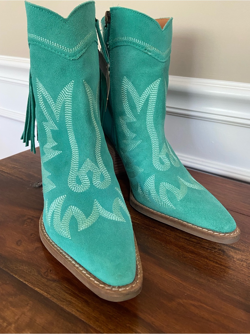 Dingo Women’s Wild Sage Suede Fringe Western Boots 7.5 Cowgirl Boho Concert